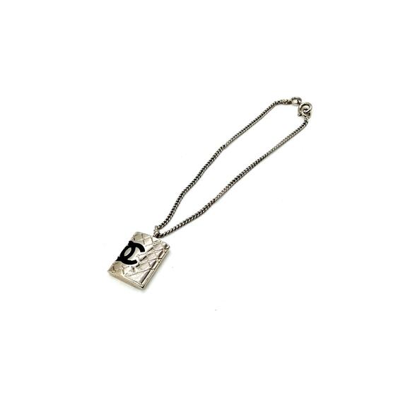 Vintage CHANEL Cambon Charm Bracelet*CC enamel on silver*05P stamp*7" - Picture 1 of 5